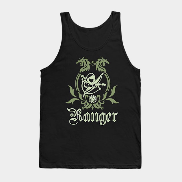 D&D Ranger Simple Class Emblem Tank Top by Sunburst